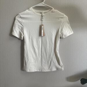 NWT SKIMS Cotton Jersey Short Sleeve T-Shirt - Marble S